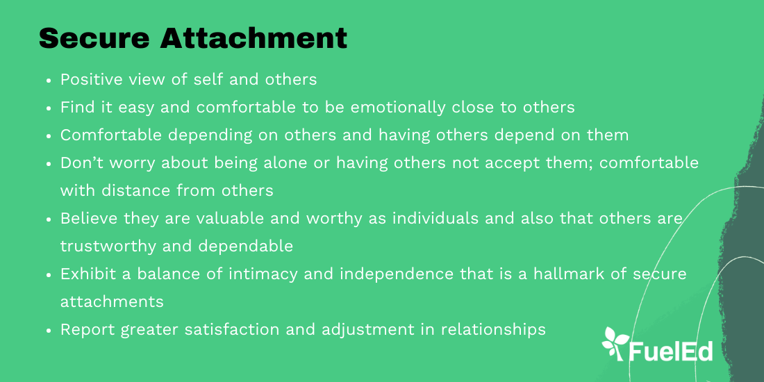 Becoming secure. My partner has a secure attachment…